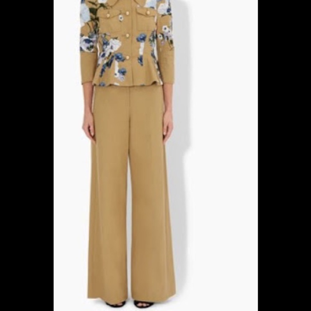 ERDEM New birte wide leg trousers high waist khaki